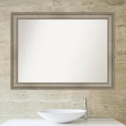 44" X 33" Non-Beveled Mezzanine Antique Narrow Wood Bathroom Wall Mirror Silver - Amanti Art 11 44" X 33" Non-Beveled Mezzanine Antique Narrow Wood Bathroom Wall Mirror Silver - Amanti Art -Shower Room Store GUEST bc6cbd2d 99fc 4ed4 8e24 0050dac1cbb9
