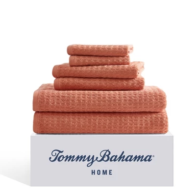 Tommy Bahama Northern Pacific 100% Cotton Terry- 6 Piece- Towel Set, Orange- 6 Pc Towel Set 7 Tommy Bahama Northern Pacific 100% Cotton Terry- 6 Piece- Towel Set, Orange- 6 Pc Towel Set - Image 7