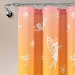 72"x72" Kids' Make A Wish Dandelion Fairy Ombre Shower Curtain Single Pastel Rainbow - Lush Décor