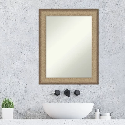 23" X 29" Non-Beveled Elegant Bathroom Wall Mirror Brushed Bronze - Amanti Art 6 23" X 29" Non-Beveled Elegant Bathroom Wall Mirror Brushed Bronze - Amanti Art - Image 6