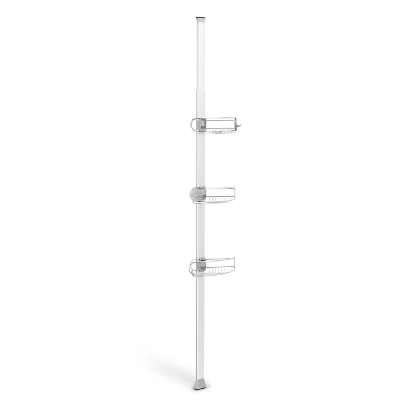 8' Simplehuman Tension Shower Caddy Silver 4 8' Simplehuman Tension Shower Caddy Silver - Image 4