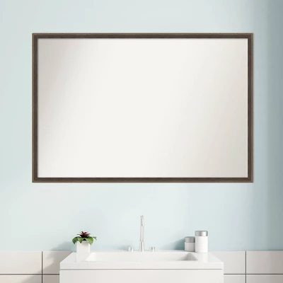 37" X 25" Non-Beveled Hardwood Wedge Wood Bathroom Wall Mirror Mocha Brown - Amanti Art 8 37" X 25" Non-Beveled Hardwood Wedge Wood Bathroom Wall Mirror Mocha Brown - Amanti Art - Image 8