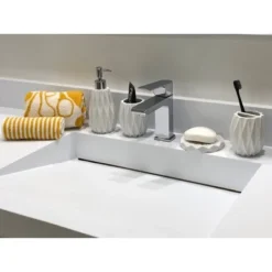 4pc Diamond Resin Bath Accessory Set White - Kralix 7 4pc Diamond Resin Bath Accessory Set White - Kralix -Shower Room Store GUEST c364befc 2570 4ed4 83b5 fdf00abefa85