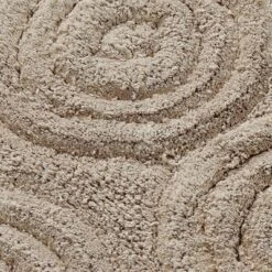 Knightsbridge Beautiful Circle Design Premium Quality Year Round Cotton With Non-Skid Back Bath Rug Stone -Shower Room Store GUEST c4d171af 95a5 4a25 bc9f d1d6d1e27495