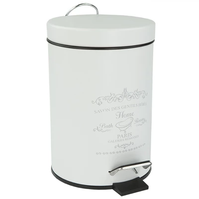 Home Basics Paris 3 Liter Waste Bin, White 3 Home Basics Paris 3 Liter Waste Bin, White - Image 3