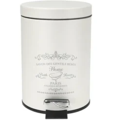 Home Basics Paris 3 Liter Waste Bin, White