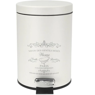 Home Basics Paris 3 Liter Waste Bin, White 1 Home Basics Paris 3 Liter Waste Bin, White