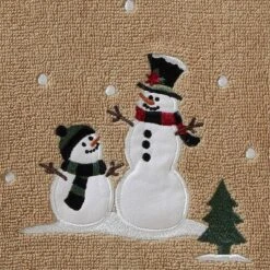 Rustic Plaid Snowman Bath Towel Wheat - SKL Home