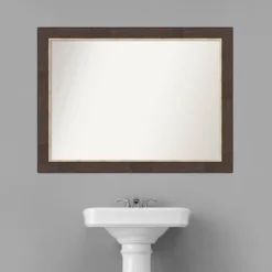 43" X 32" Non-Beveled Lined Bathroom Wall Mirror Bronze - Amanti Art -Shower Room Store GUEST c93fcf35 0df1 4f12 8f50 16497ffd84ce