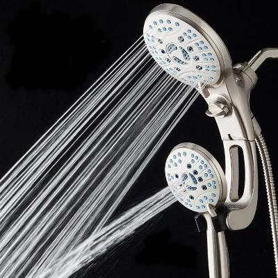 High Pressure Handheld Rain 50 Mode Three Way Shower Head Combo With Adjustable Arm Nickel - Aquabar 4 High Pressure Handheld Rain 50 Mode Three Way Shower Head Combo With Adjustable Arm Nickel - Aquabar - Image 4