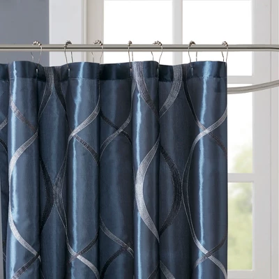 Fenice Taffeta Embroidered Shower Curtain 2 Fenice Taffeta Embroidered Shower Curtain - Image 2