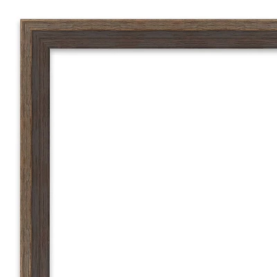 37" X 25" Non-Beveled Hardwood Wedge Wood Bathroom Wall Mirror Mocha Brown - Amanti Art 2 37" X 25" Non-Beveled Hardwood Wedge Wood Bathroom Wall Mirror Mocha Brown - Amanti Art - Image 2