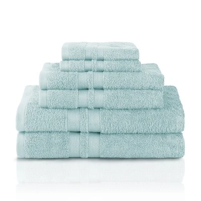 Cotton 6 Piece Bath Towel Set, Plush And Quick Drying, Classic Ionic Jacquard Border And Embroidered Trim By Blue Nile Mills 11 Cotton 6 Piece Bath Towel Set, Plush And Quick Drying, Classic Ionic Jacquard Border And Embroidered Trim By Blue Nile Mills - Image 11