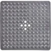 Tranquil Beauty 21" X 21" Solid Gray Square Non-Slip Shower And Bath Mats With Suction Cups Ideal For Kids & Elderly