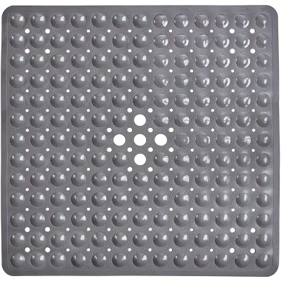 Tranquil Beauty 21" X 21" Solid Gray Square Non-Slip Shower And Bath Mats With Suction Cups Ideal For Kids & Elderly 1 Tranquil Beauty 21" X 21" Solid Gray Square Non-Slip Shower And Bath Mats With Suction Cups Ideal For Kids & Elderly