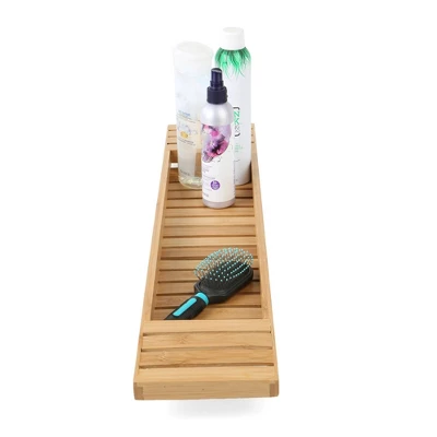 Bamboo Bathroom Organizer Brown - Mind Reader 5 Bamboo Bathroom Organizer Brown - Mind Reader - Image 5