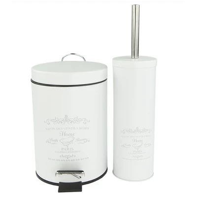 Home Basics Paris 3 Liter Waste Bin, White 4 Home Basics Paris 3 Liter Waste Bin, White - Image 4