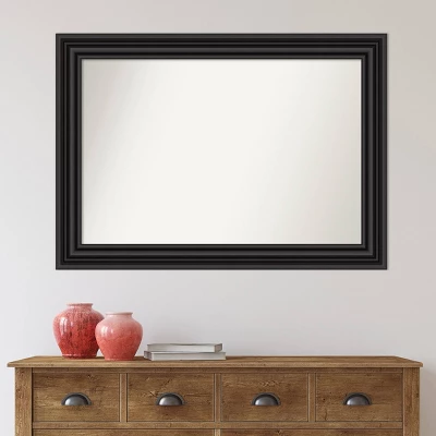 42" X 30" Non-Beveled Colonial Bathroom Wall Mirror Black - Amanti Art 6 42" X 30" Non-Beveled Colonial Bathroom Wall Mirror Black - Amanti Art - Image 6