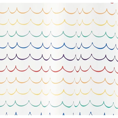 MDesign Fabric Shower Curtain, Medallion Print 4 MDesign Fabric Shower Curtain, Medallion Print - Image 4