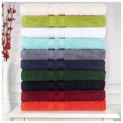 Cotton 6 Piece Bath Towel Set, Plush And Quick Drying, Classic Ionic Jacquard Border And Embroidered Trim By Blue Nile Mills 5 Cotton 6 Piece Bath Towel Set, Plush And Quick Drying, Classic Ionic Jacquard Border And Embroidered Trim By Blue Nile Mills - Image 5