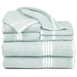 8pc Striped Bath Towel Set - Yorkshire Home -Shower Room Store GUEST dc122dcd c993 431a 961a 138866d21bc6