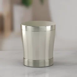 Special Metal Bathroom Vanity Countertop Storage Organizer Canister Jar - Nu Steel