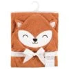 Hudson Baby Infant Boy Cotton Animal Face Hooded Towel, Orange Fox, One Size