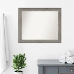 33" X 27" Non-Beveled Regis Barnwood Gray Wood Bathroom Wall Mirror - Amanti Art 14 33" X 27" Non-Beveled Regis Barnwood Gray Wood Bathroom Wall Mirror - Amanti Art -Shower Room Store GUEST dece68e2 7571 43b7 a451 4b9891fcacc1