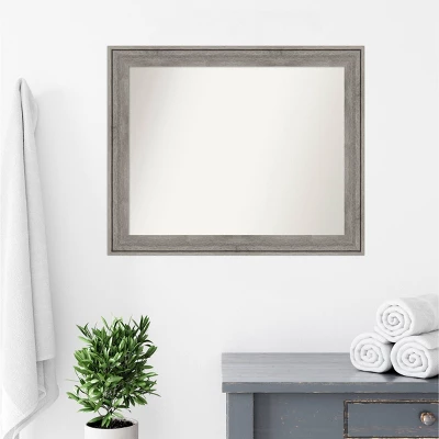 33" X 27" Non-Beveled Regis Barnwood Gray Wood Bathroom Wall Mirror - Amanti Art 7 33" X 27" Non-Beveled Regis Barnwood Gray Wood Bathroom Wall Mirror - Amanti Art - Image 7