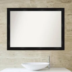 42" X 31" Non-Beveled Grand Narrow Bathroom Wall Mirror Black - Amanti Art -Shower Room Store GUEST dfc822ee 5dd0 4483 9ced 7845f9e0ba54
