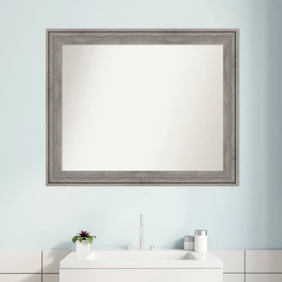 33" X 27" Non-Beveled Regis Barnwood Gray Wood Bathroom Wall Mirror - Amanti Art 8 33" X 27" Non-Beveled Regis Barnwood Gray Wood Bathroom Wall Mirror - Amanti Art - Image 8