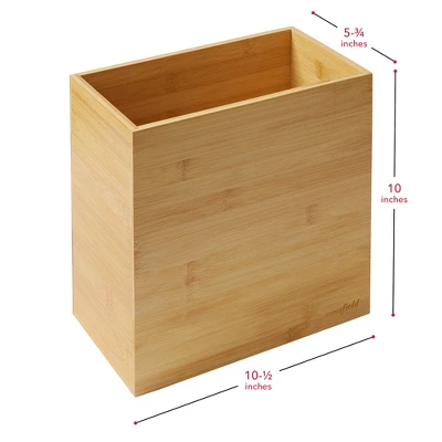Casafield Bamboo Waste Basket, Rectangular Narrow Trash Can For Bathroom, Bedroom, Office 5 Casafield Bamboo Waste Basket, Rectangular Narrow Trash Can For Bathroom, Bedroom, Office - Image 5