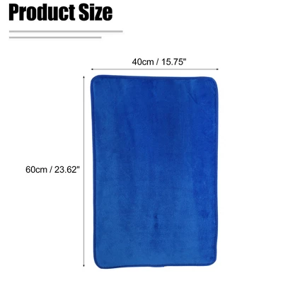 Unique Bargains Solid Color Pattern Bathroom Rugs Polyester Bath Mat Machine Washable Dark Blue 60x40cm 3 Unique Bargains Solid Color Pattern Bathroom Rugs Polyester Bath Mat Machine Washable Dark Blue 60x40cm - Image 3