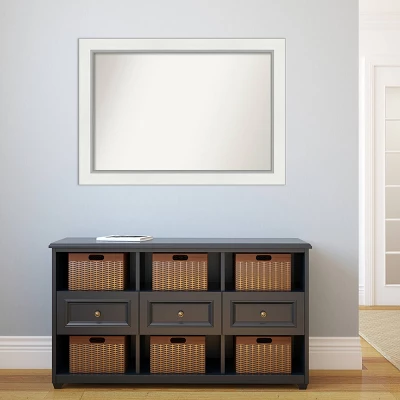 42" X 30" Non-Beveled Eva Bathroom Wall Mirror White - Amanti Art 4 42" X 30" Non-Beveled Eva Bathroom Wall Mirror White - Amanti Art - Image 4