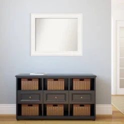 34" X 28" Non-Beveled Ridge White Bathroom Wall Mirror - Amanti Art -Shower Room Store GUEST e6d13c8c fa49 45d7 9ec1 9455891810f4