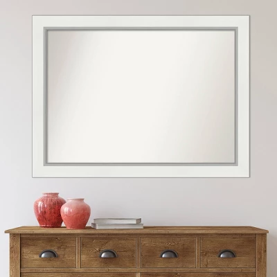 44" X 33" Non-Beveled Eva Bathroom Wall Mirror White - Amanti Art 6 44" X 33" Non-Beveled Eva Bathroom Wall Mirror White - Amanti Art - Image 6