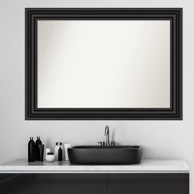 42" X 30" Non-Beveled Colonial Bathroom Wall Mirror Black - Amanti Art 8 42" X 30" Non-Beveled Colonial Bathroom Wall Mirror Black - Amanti Art - Image 8
