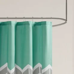 Darcy 100% Microfiber Printed Shower Curtain - Teal