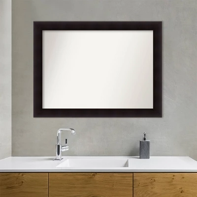 44" X 33" Non-Beveled Portico Espresso Wood Bathroom Wall Mirror - Amanti Art 7 44" X 33" Non-Beveled Portico Espresso Wood Bathroom Wall Mirror - Amanti Art - Image 7