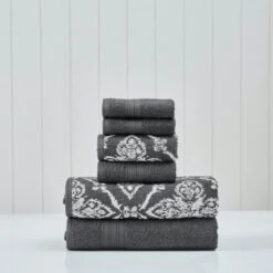 Modern Threads 6-Piece Cotton Jacquard Towel Set, Amaris. 14 Modern Threads 6-Piece Cotton Jacquard Towel Set, Amaris. -Shower Room Store GUEST f0e926b8 4099 4f66 9e33 997335e4c78e