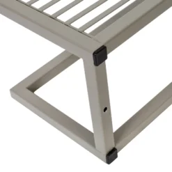 Honey-Can-Do Steel Bathroom Slatted Shelf With Towel Bar Gray