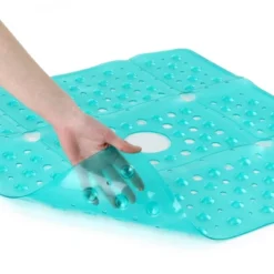 XL Non-Slip Square Shower Mat With Center Drain Hole - Slipx Solutions