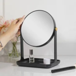 10.5" Round Back To School Makeup Mirror With Accessory Tray And Phone Holder - Zadro -Shower Room Store GUEST f824b026 402c 4897 bb93 6d5afa5bf5f6