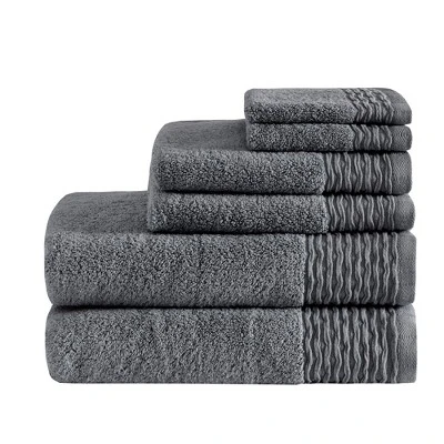 6pc Curv Jacquard Wavy Cotton Towel Set 9 6pc Curv Jacquard Wavy Cotton Towel Set - Image 9