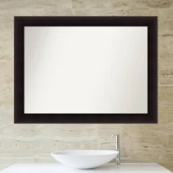 44" X 33" Non-Beveled Portico Espresso Wood Bathroom Wall Mirror - Amanti Art 11 44" X 33" Non-Beveled Portico Espresso Wood Bathroom Wall Mirror - Amanti Art -Shower Room Store GUEST faa4ead6 8037 43be 8809 92ce9937b9ab