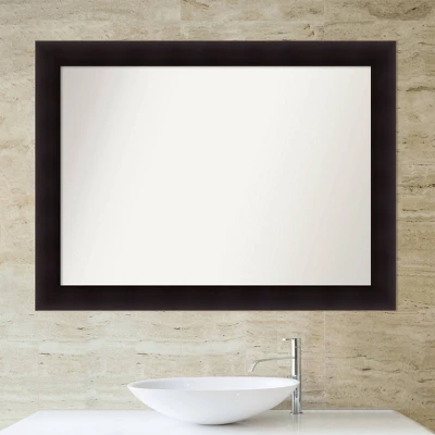 44" X 33" Non-Beveled Portico Espresso Wood Bathroom Wall Mirror - Amanti Art 4 44" X 33" Non-Beveled Portico Espresso Wood Bathroom Wall Mirror - Amanti Art - Image 4