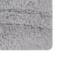 Orbit Bath Rug 220 GSF Soft Plush Cotton Non Skid Back Silver By Knightsbridge