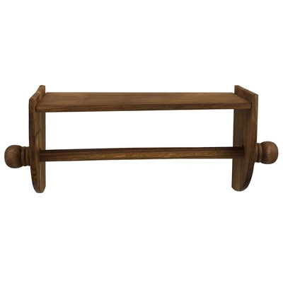 Home Basics Quick Install Rustic Pine Wood Wall Mounted Paper Towel Holder With Flat Top, Brown 6 Home Basics Quick Install Rustic Pine Wood Wall Mounted Paper Towel Holder With Flat Top, Brown - Image 6